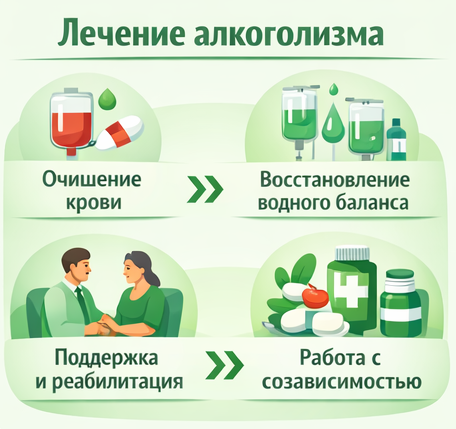 лечение алкоголизма в Чусовом этапы